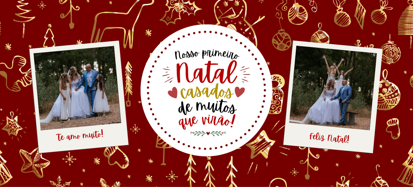 🎄 Caneca “Nosso Primeiro Natal Casados” – Edição Especial Personalizada 💑