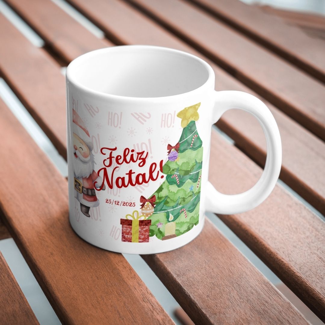 🎅 Caneca “Feliz Natal” – Personalize com sua foto e leve o espírito natalino para sua casa! 🎄
